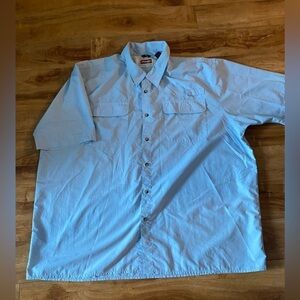 Wrangler Plus Size Mens Light Blue Button Down Shirt Size 3XL